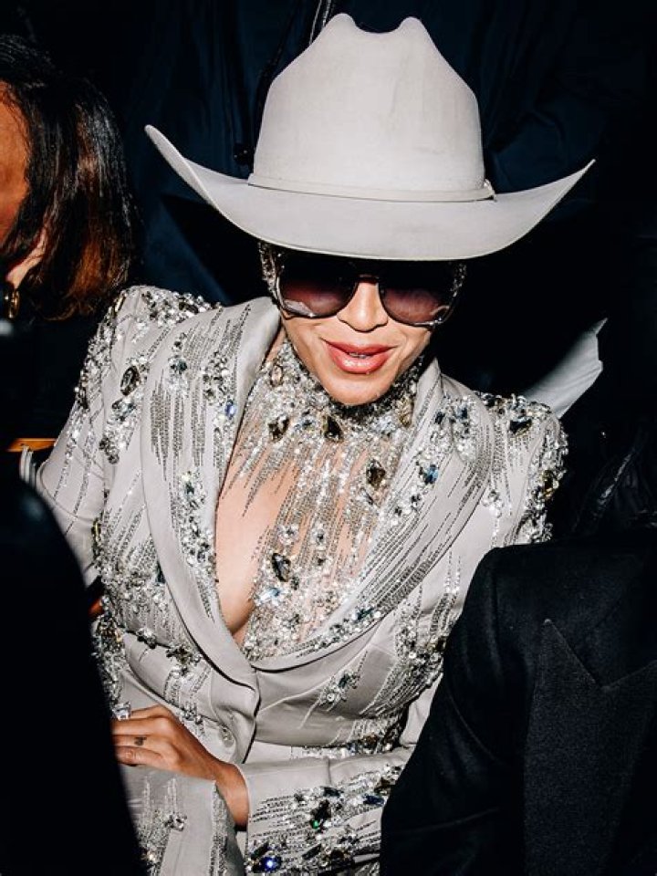 Beyonce Rocks Sequin Blazer Dress & Cowboy Hat as She Supports Nephew Julez at New York Fashion Week