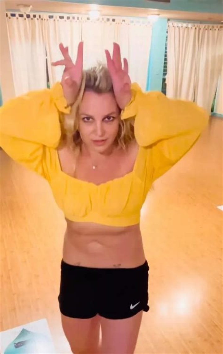 Britney Spears, 39, Dances In Black Crop Top & Short Shorts As Her Christmas Tree Shines