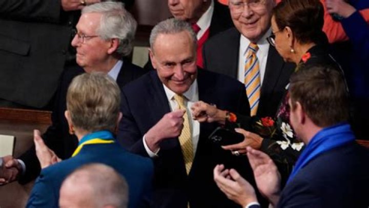 Chuck Schumer Stands To Booing During State Of The Union – Hollywood Life