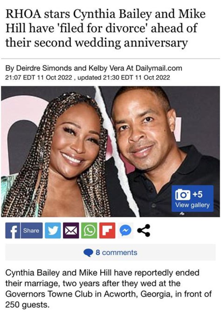 ‘RHOA’s Cynthia Bailey Says Sex With Fiance Mike Hill Was ‘Horrible’ – Hollywood Life