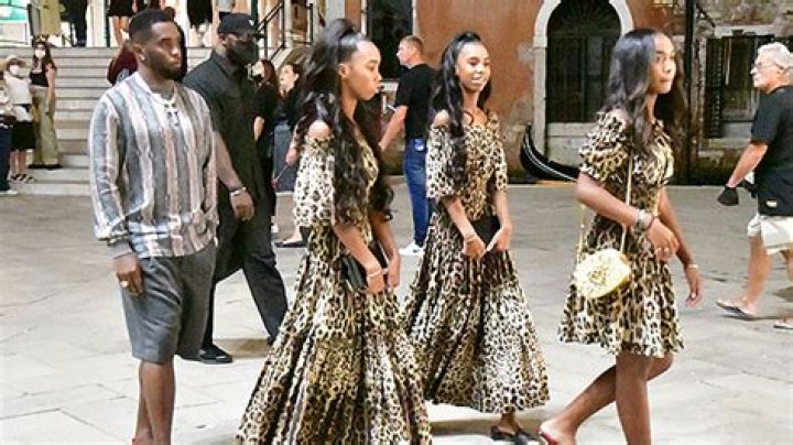 Diddy’s 3 Daughters Rock Matching Leopard Dresses During Family Vacation In Venice