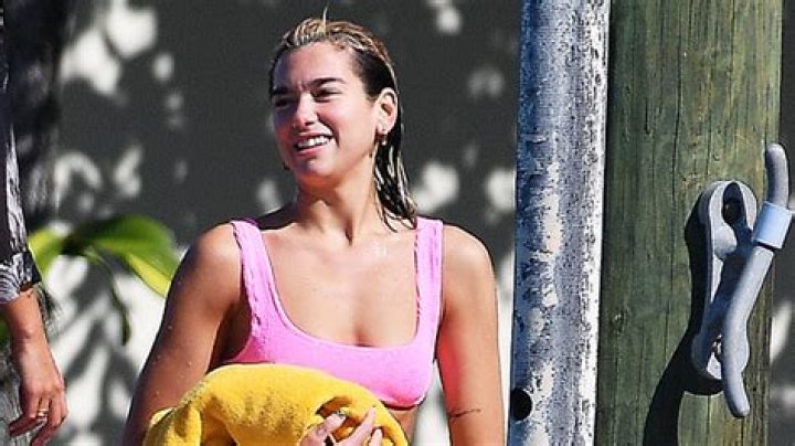 Dua Lipa Poses In A Cute Care Bear Bikini — Pics – Hollywood Life