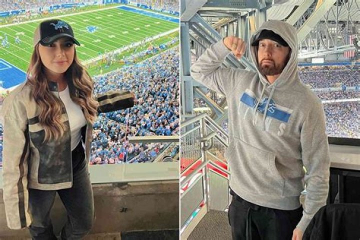 Eminem and Daughter Hailie Jade Attend the Detroit Lions Game – Hollywood Life