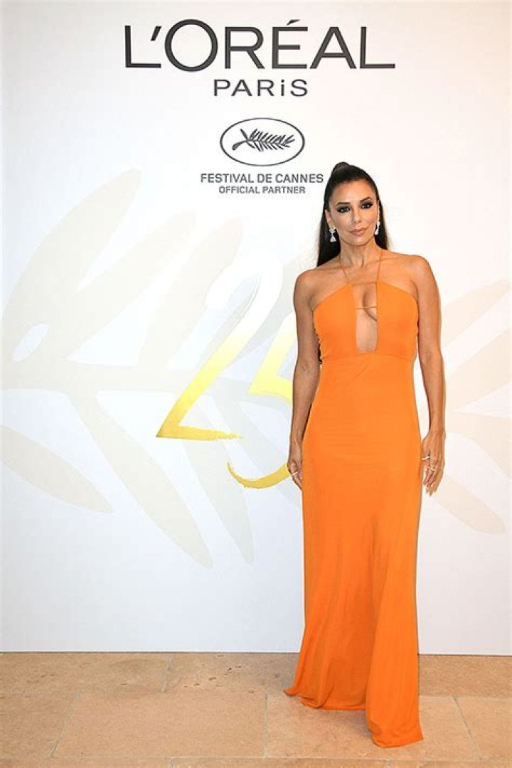 Eva Longoria Rocks Plunging Orange Dress At Cannes Film Festival Party – Hollywood Life