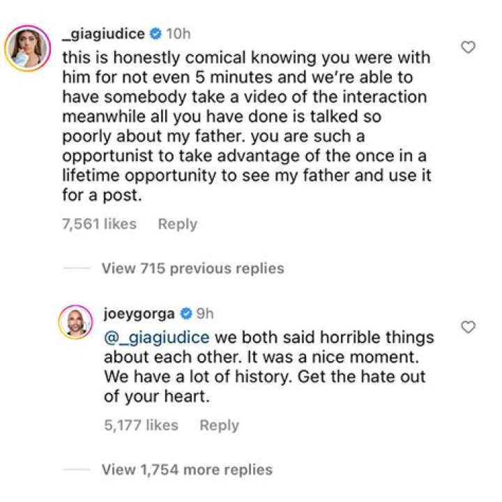 Gia Giudice Slams Uncle Joe Gorga After He Reunites With Her Dad In Bahamas Amidst Teresa Feud