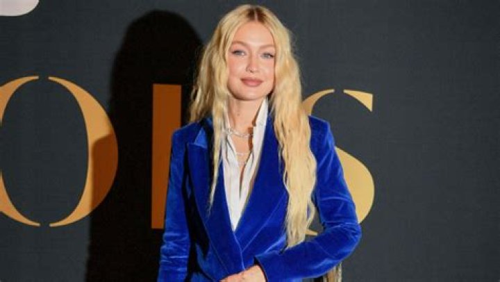 Gigi Hadid Rocks Blue Velvet Suit At WWD 2022 Honors Awards With Tommy Hilfiger