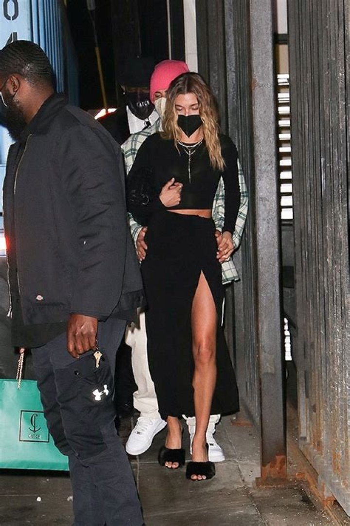Hailey Baldwin Wears Black Slit Dress To Dinner With Justin Bieber – Hollywood Life