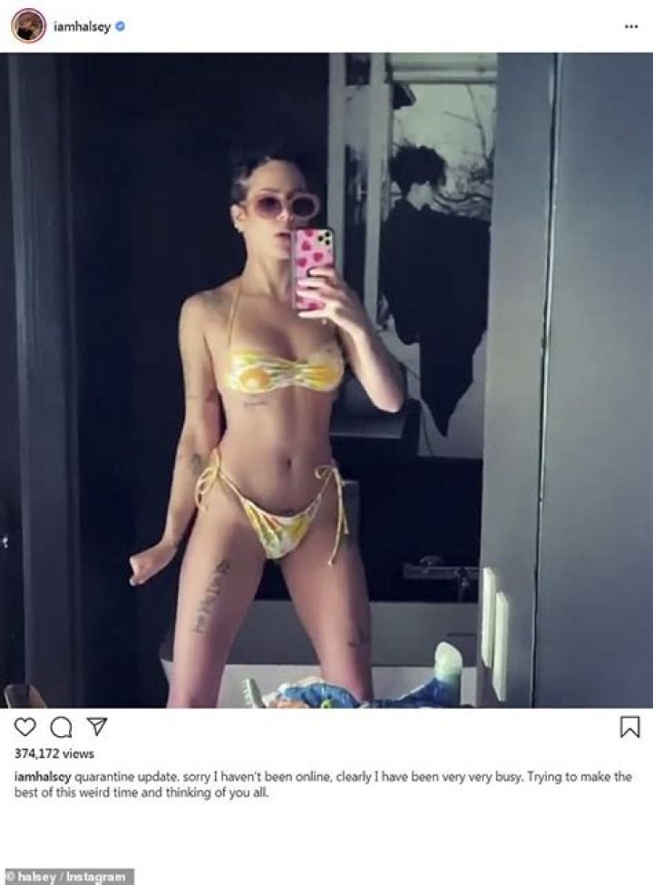Halsey Shows Off Her Amazing Abs In A Teeny White Bikini & Fans Dub Her ‘Quarantine Bod’