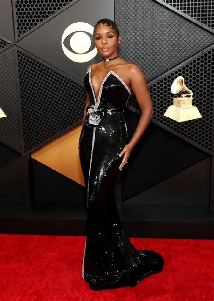 Janelle Monae Sizzles in Plunging Black Sequined Gown at the 2024 Grammy Awards: Photos