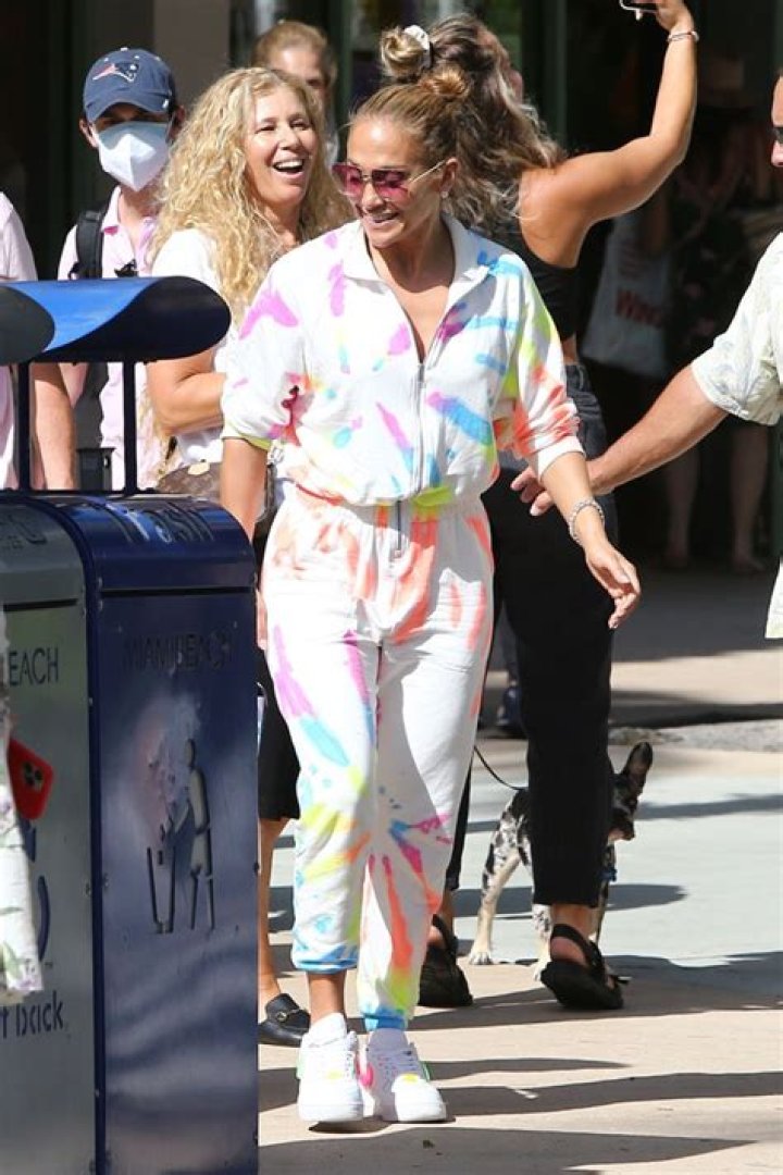 Jennifer Lopez Rocks Tie Dye Jumpsuit Out With Twins Max & Emme, 13, After Shooting Music Video In Miami — See Pics