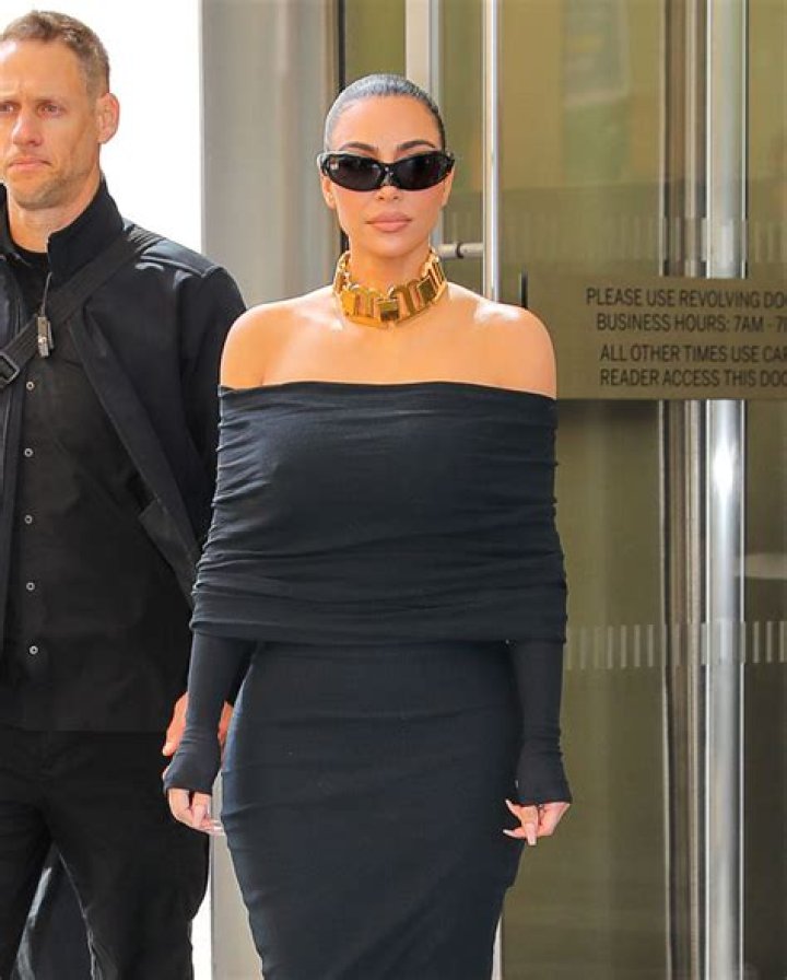 Kim Kardashian Wears Oversized Suit & Baby Blue Gloves After Shutting Down KKW Fragrance: Photos