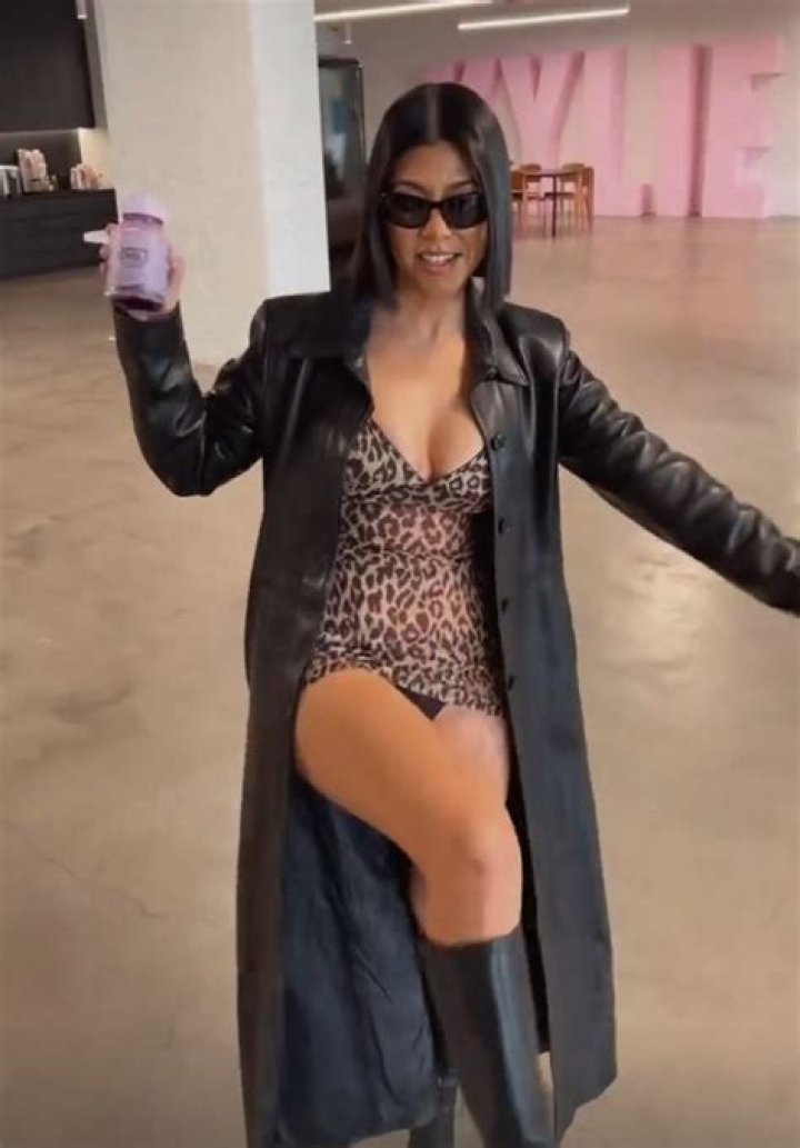 Kourtney Kardashian Stuns & Shows Off Her Curves In Skintight Bodysuit In LA