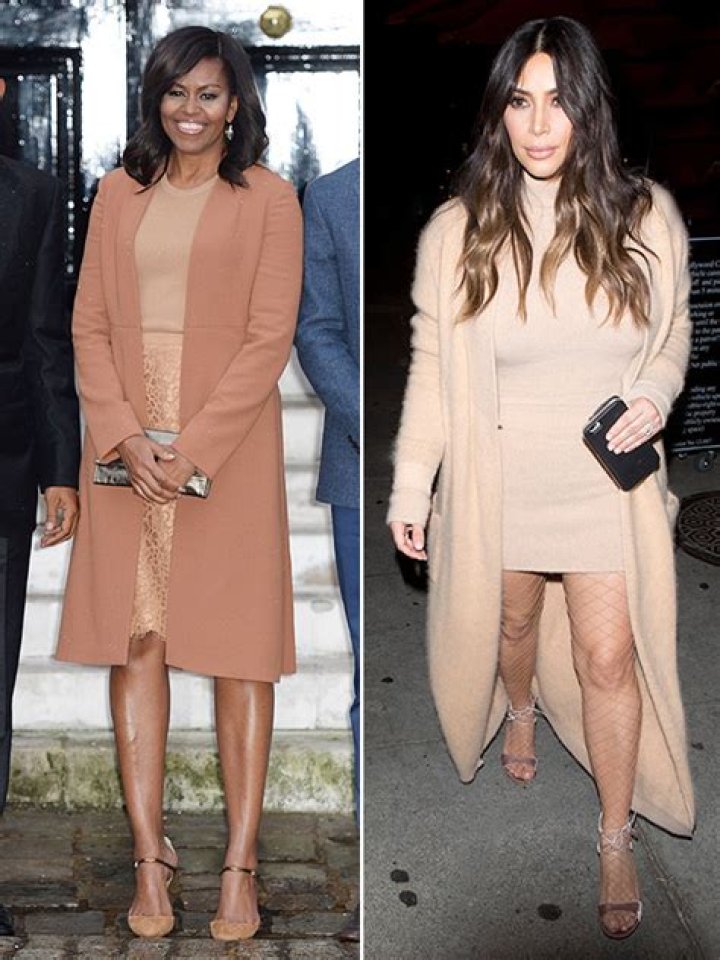 Michelle Obama & Kim Kardashian Same Nude Outfit — Who Wore It Better? – Hollywood Life