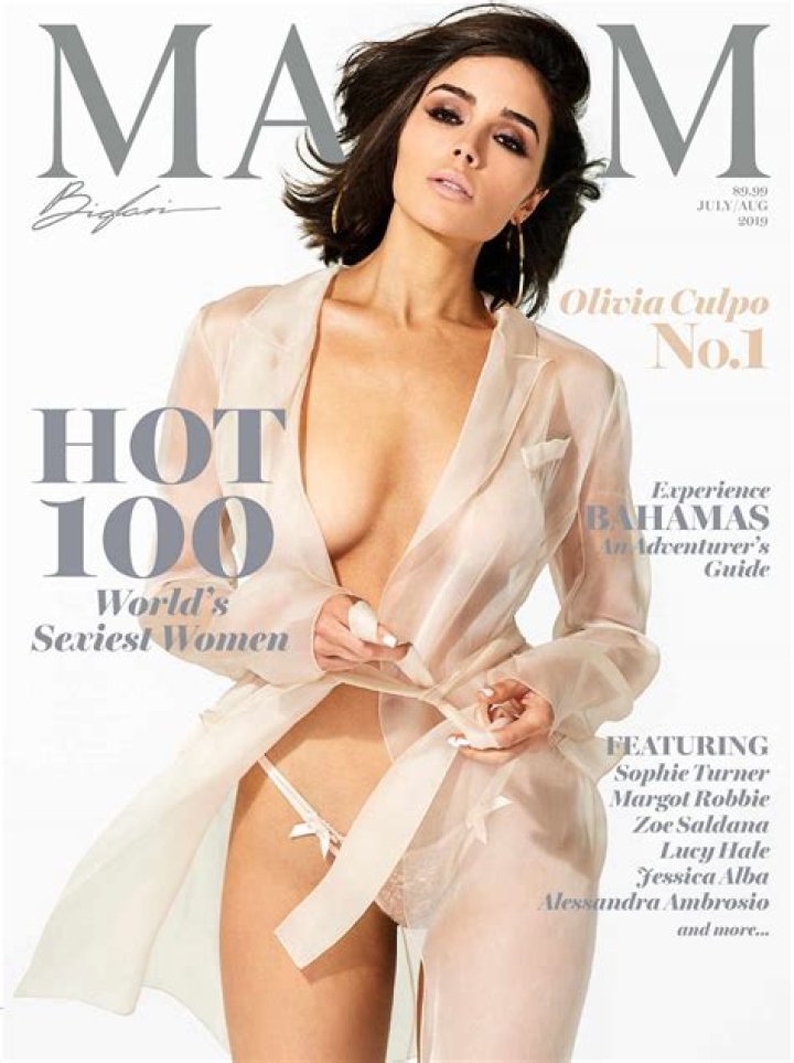 Olivia Culpo Looks Stunning On Maxim Hot 100 Cover In Gold Robe & Bikini
