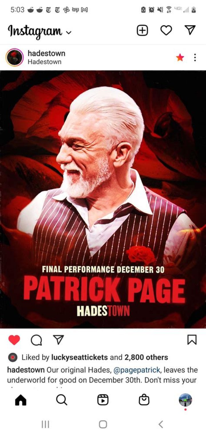 ‘Hadestown’: Patrick Page Takes Us To Hell & Back While Demonstrating The Dangers Of Too Much Power