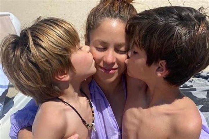 Shakira Smiles On Vacation In Rome With Sons Sasha, 7, & Milan, 9, As They Take Goofy Photos