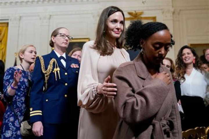 Zahara Jolie-Pitt, 17, Rocks Wool Coat With Angelina At Violence Against Women Act Reauthorization
